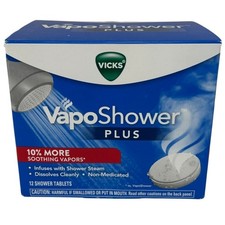 Vicks VapoShower Plus Eucalyptus  Menthol Shower Steamers 12 tablets