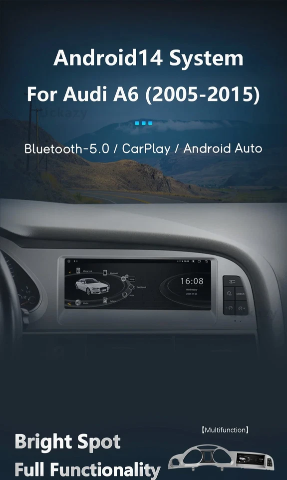 8,8 CarPlay Android 14 Auto Radio Für A6 C6 4F 2005-2011 MMI 2G 3G Auto Stereo - Bild 2 von 4