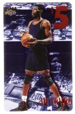 Clear Assets 1996: $5. Dikembe Mutombo (Card #14 of 20) Phone Card