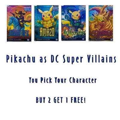 Pikachu As Cosplay DC Comics Super Villains Non- Pokemon Fan Art **You Pick