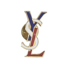 RARE YVES SAINT LAURENT - YSL - Enameled Red White Blue Pin AS IS