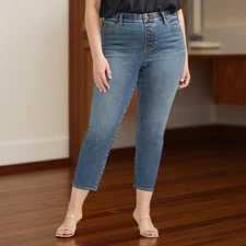 JAG Womens Plus Valentina High Rise Straight Leg Cropped Jeans Blue Size 16W NWT