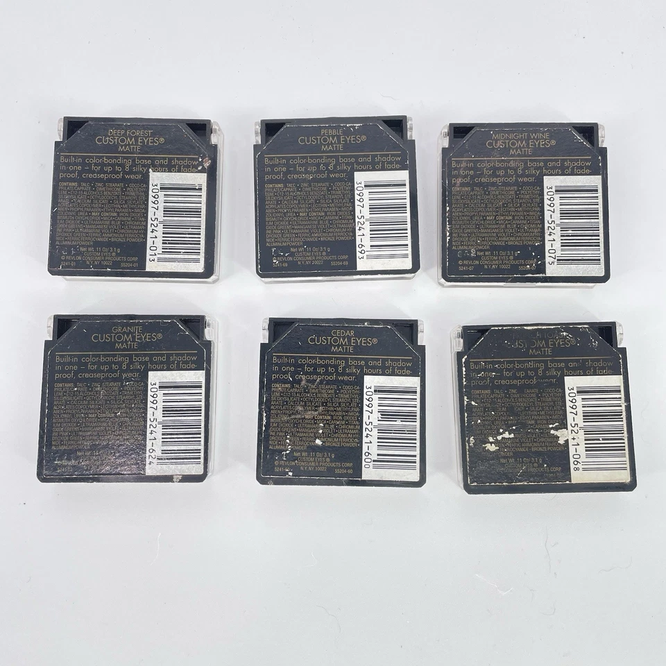 Vintage Revlon Custom Eyes Eyeshadow Lot Of 6 Single Matte Colors Rare New - Image 3 of 4