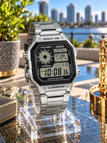 CASIO AE-1200WHD-1AVDF MENS ILLUMINATOR ROYALE SILVER CHRONO DIGITAL WATCH *NEW*