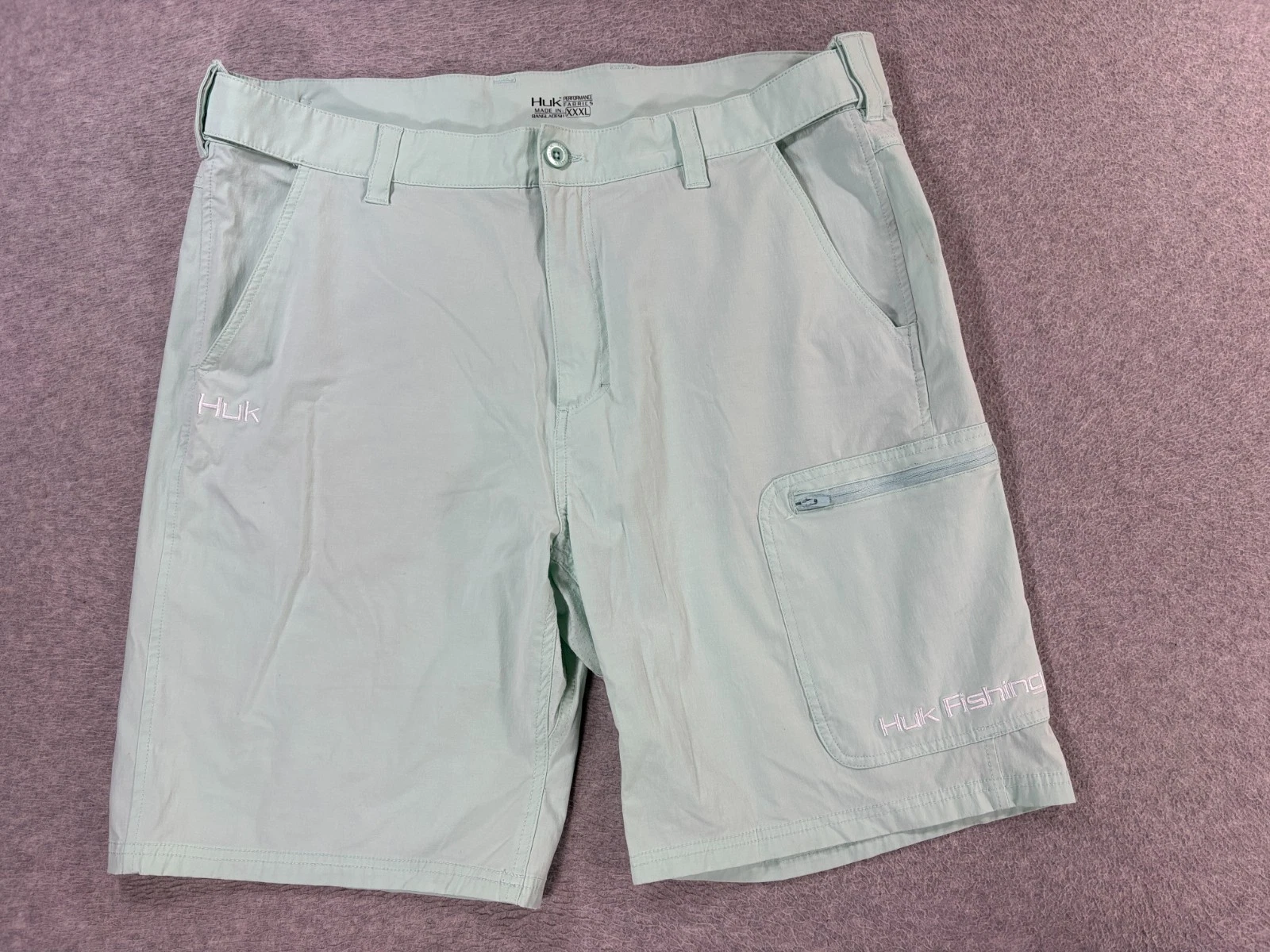 HUK Next Level Cargo Fishing Shorts (Men's 3XL) Green -10"