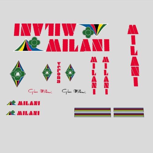 Milani Bicycle Set Decals, Stickers - Red - n.800 - Afbeelding 1 van 1