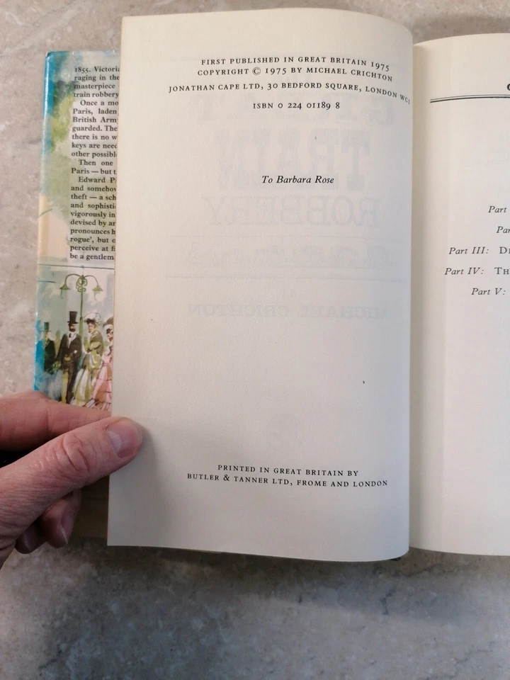 1975 THE GREAT TRAIN ROBBERY by MICHAEL CRICHTON *1st / 1st - Jonathan Cape DJ - Image 3 of 4