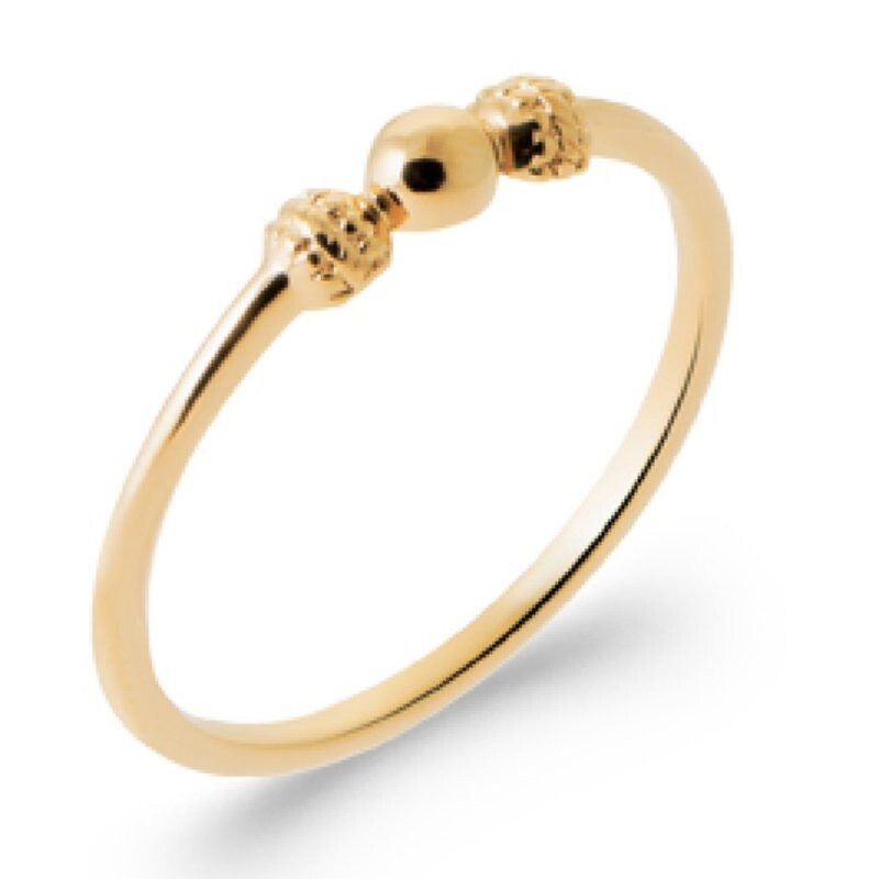 Bague fine boule plaqué or anti-noircissement bijou hypoallergénique de qualité