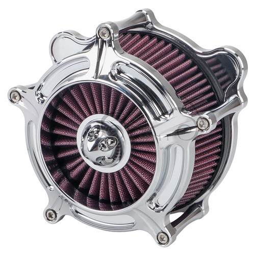 Chrome Spike Air Cleaner Red Intake Filter For Harley Touring Dyna FXDLS Softail - Picture 5 of 12