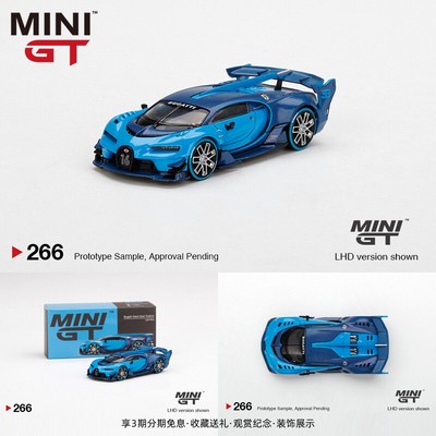 MINI GT 1:64 Bugatti Vision Gran Turismo Yellow Blue LHD Model Car