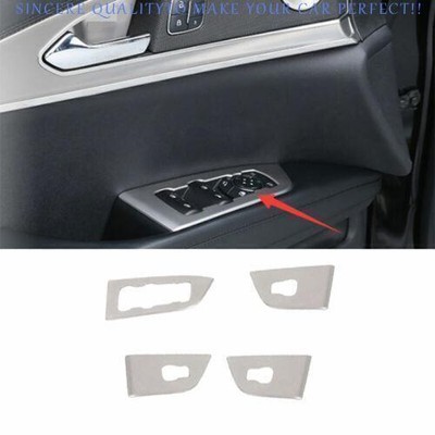 For Lincoln Nautilus 2019-2023 Chrome Steel Window Lift Lock Switch Panel Trim