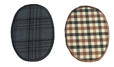 Mono Quick 2er Karomuster Flicken, karierte Applikation, Patch, Oval, Caro