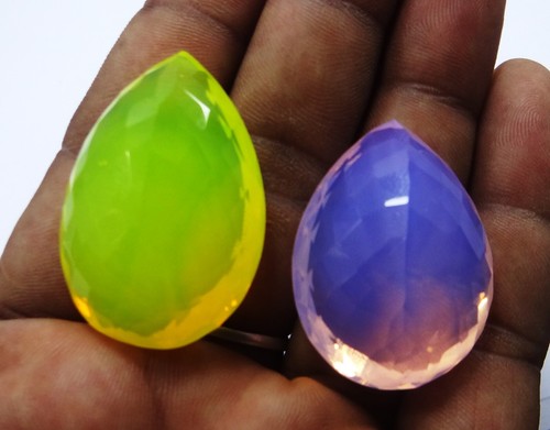 Natural 149 Ct Ethiopian mix Fire Opal Pear Loose Gemstone Certified 2pcs lot - Picture 7 of 7