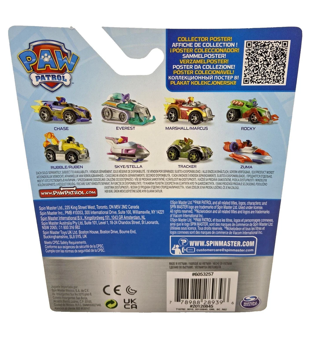Paw Patrol Tracker Mighty Super Paws Die Cast Racer True Metal