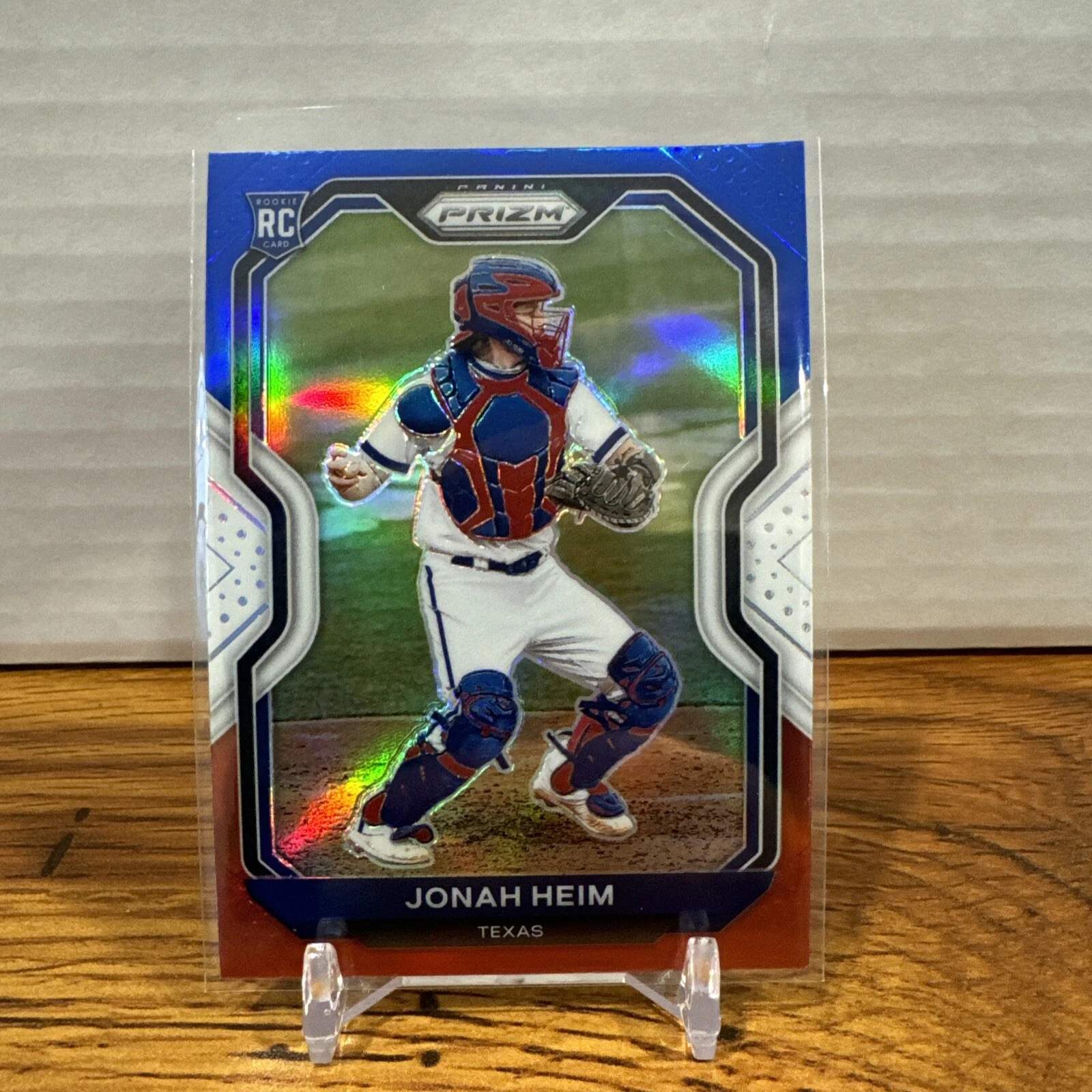 2021 Panini Prizm Jonah Heim Rookie Tier II Red White & Blue Prizm RC #143