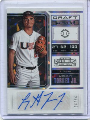 2018 Contenders - LENNY TORRES JR - Cracked Ice Autograph Rookie - INDIANS #d/23