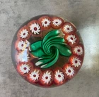 Vintage ITALIAN Venetian MURANO Glass Millefiori Star Flowers Paperweight