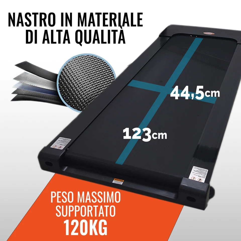 TAPIS ROULANT ELETTRICO PIEGHEVOLE CARDIO 16KM BLUETOOTH BMI 2.5 HP inestetismi - Immagine 4 di 4