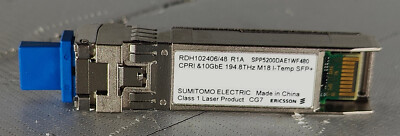 Ericsson RDH102406/48 R1A CPRI & 10GbE 194.8 THz M18 I-Temp SFP+ CRTUAFELAA