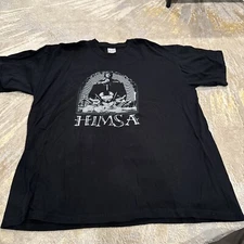 Vtg HIMSA-Seattle Metal Band Cotton Black Tee Shirt Six XL GUC