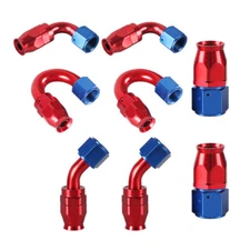 2pcs PTFE Hose End Fitting Adapter for PTFE E85 Fuel Line 4AN 6AN 8AN 10AN 12AN