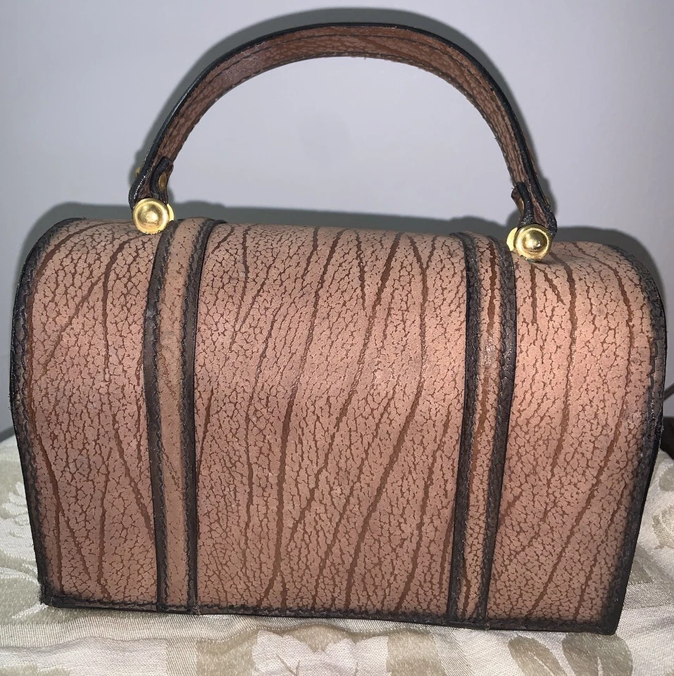 Tano Madrid сумочка доктор стиль ручная сумка кожи винтажный коричневый текстурированный Orig карта - Изображение 4 из 4