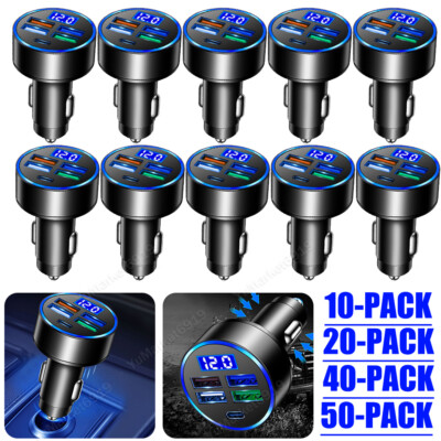 4 USB Port Super Fast Car Charger Adapter for iPhone Samsung Android Phone LOT