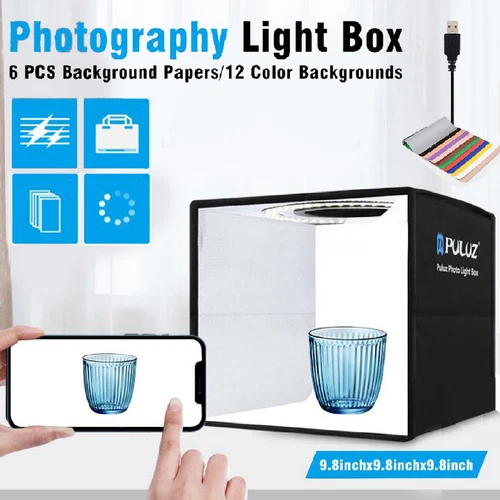 24" LED Photo Studio Light Box Portable Folding Photography Shooting Tent Kit - Bild 50 von 84