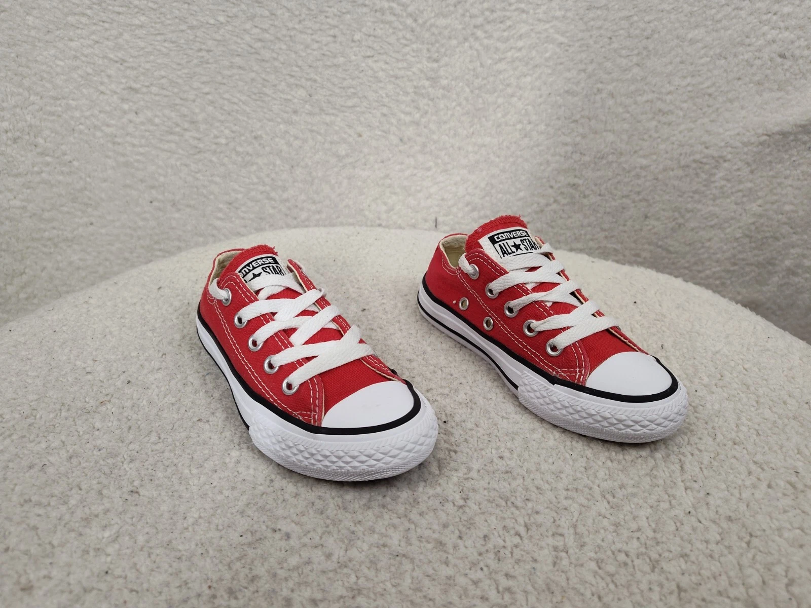 Converse Chuck Taylor sneaker bambina 10 5 rosso tessuto stringato scarpa bassa comoda