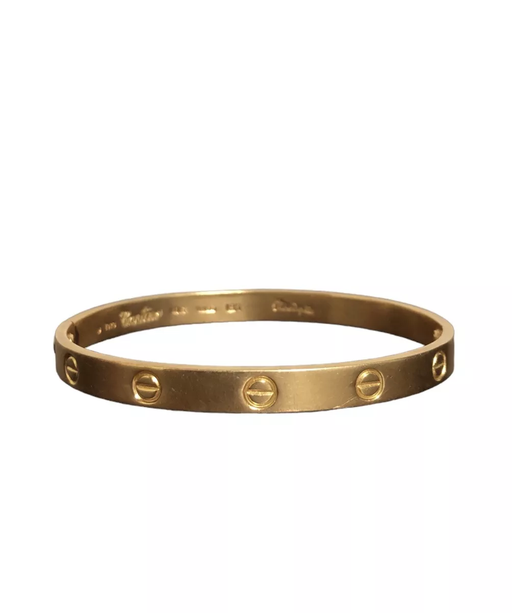 Cartier 18k Yellow Gold Love Bangle Bracelet, Size 22. B6035522 | Rich  Diamonds