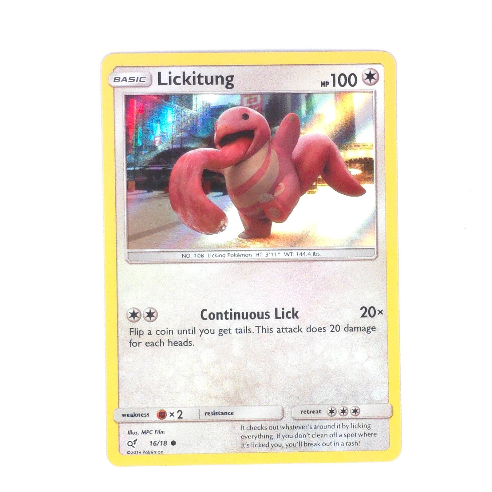 Lickitung 16/18 Pokemon Detective Pikachu Common Holo NM