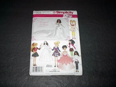 Simplicity Pattern 1955 Adorable Outfits for Fashion Dolls S,M,L 10 1/2''~12 1/2''