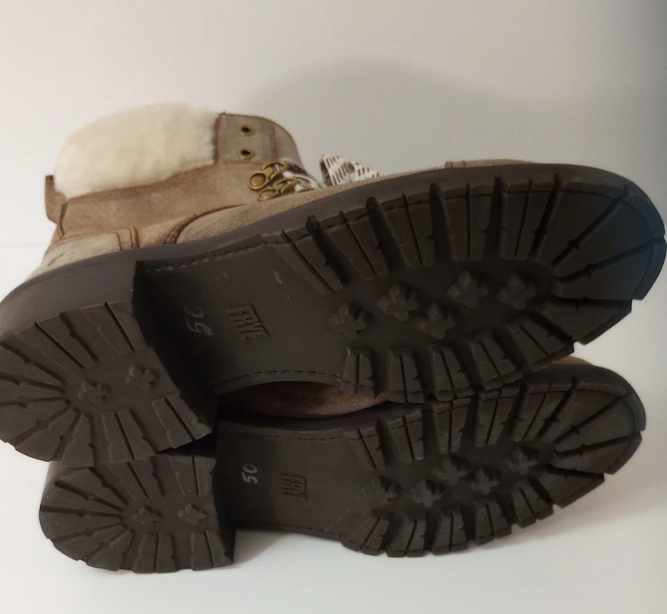 Botas con cordones de gamuza tostada Frye Samantha para mujer talla 8,5 chocolate moca Foto 3 de 4