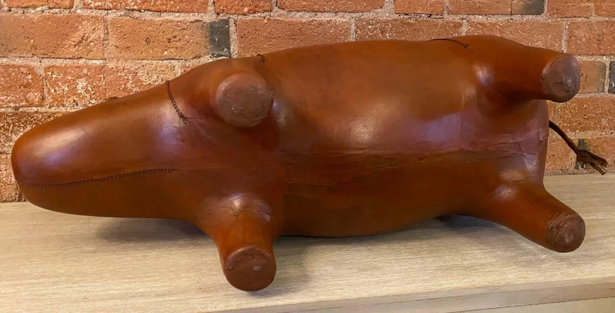 Leather rhino cheap footstool ebay
