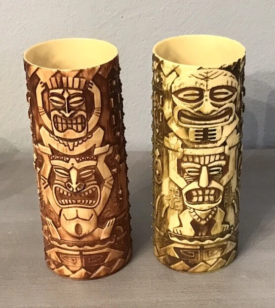 2 tazas Tiki TM y Universal Studio Whirley DrinkWorks imitación madera tazas de plástico 16 oz Foto 3 de 4