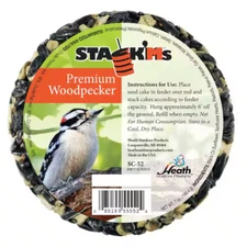 (Case of 6) Stackable Round Wild Bird Seed Cakes, Woodpecker Blend
