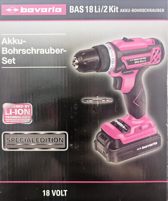 Bavaria Akkuschrauber 18 V in Pink BAS 18 Li/2 Kit Akkubohrer Bohrschrauber