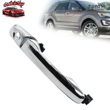 Front Left Exterior Door Handle For 2011-2017 Ford Explorer Chrome with Key Hole