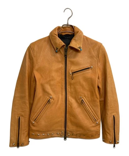 JACKROSE Studded Leather Riders Jacket Men's Size 3 Brown - product listing photo