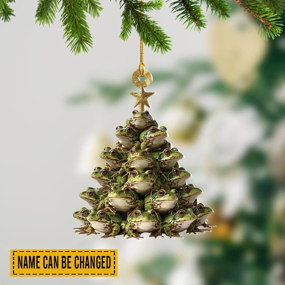 Frog Christmas Ornament, Animal Christmas Tree Hanging Decor