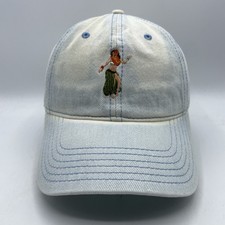 Goodfellow  Co Hat Adult Strapback Bleach Blue Denim Baseball Dad Cap Hula Girl