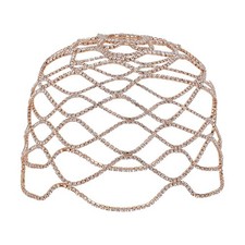 HOBBIESAY 1Pc 1920s Crystal Cap Headpiece Flapper 1 Count Pack of 1 , Gold