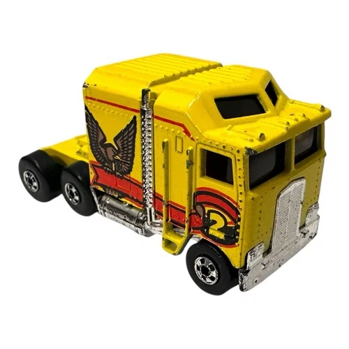 Vintage Hot Wheels 1982 Semi Truck Cab Die Cast Thunder Roller Blackwall Yellow