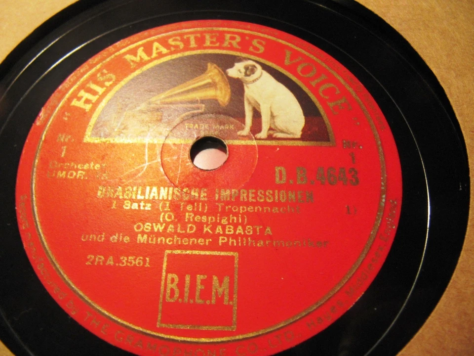 1938 Oswald KABASTA Respighi Impressioni Brasiliane Munich Philharmonic HMV 2x78 - Image 2 of 2