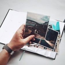 Vintage Photo Album Black Scrap Book Family Memory Scrapbook Message