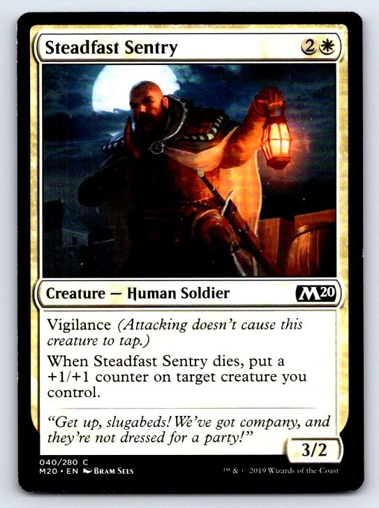 Steadfast Sentry 40 Common Core Set 2020 Magic: The Gathering Lightly Played