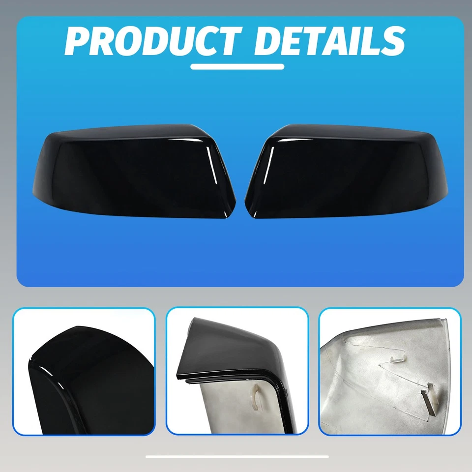 For Chevrolet Tahoe Suburban 2015-2020 Glossy Black Mirror Cover Caps 22913963 Foto 3 de 4