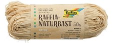 Folia 901009 Natural Raffia Bast Pack of 5 Raffia Naturbast 50g yellow
