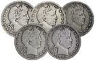 BARBER QUARTER VG/FINE 5x RANDOM DATE SILVER COIN LOT! TWENTY-FIVE CENT COIN LOT