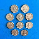 Lot of 10 Silver Washington Quarters 1964